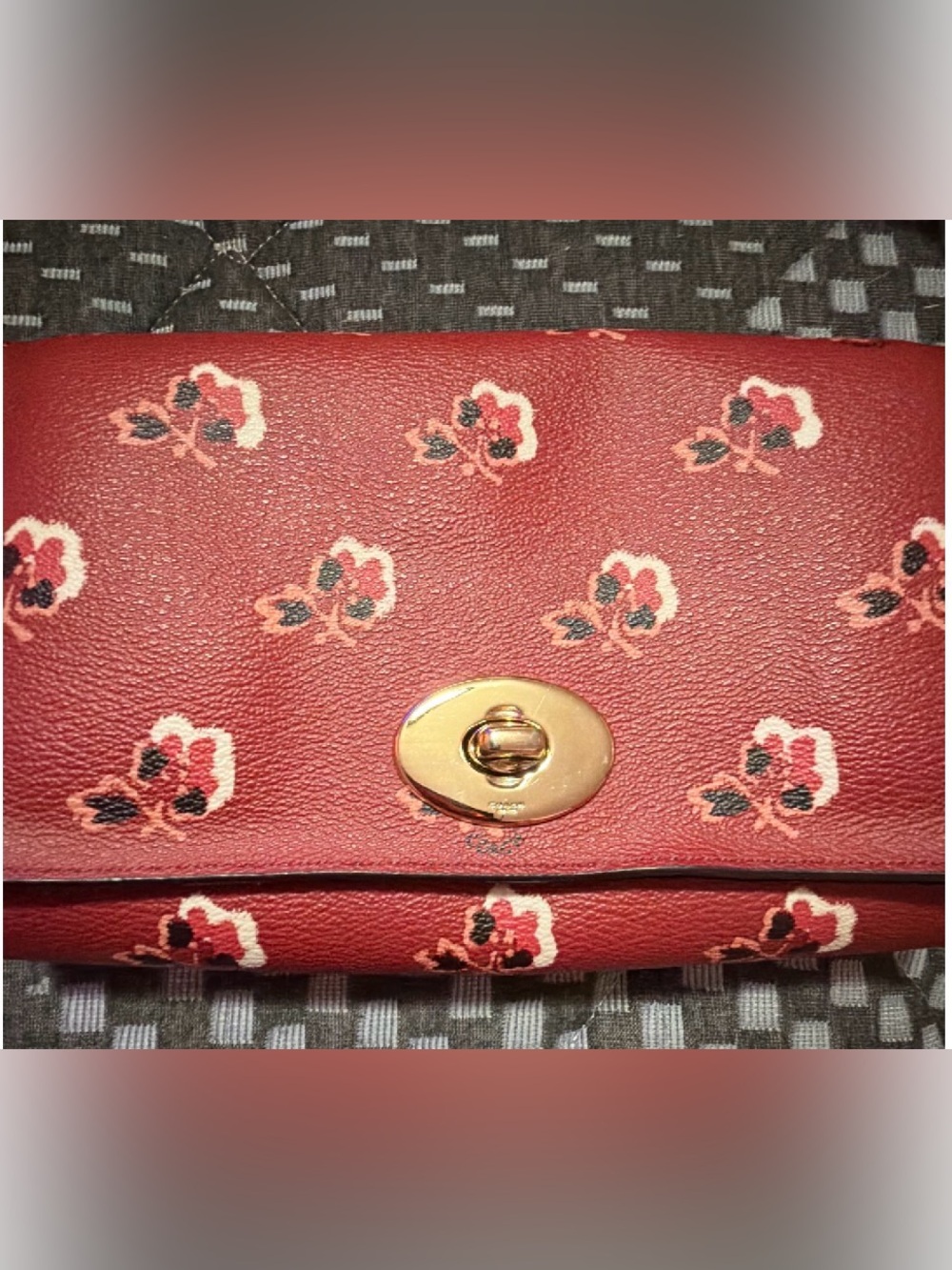 Coach Mini Ruby Crossbody in Floral Print Coated Canvas Floral Shoulder Bag Red